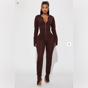 Fashion Nova Chocolate Brown two piece set